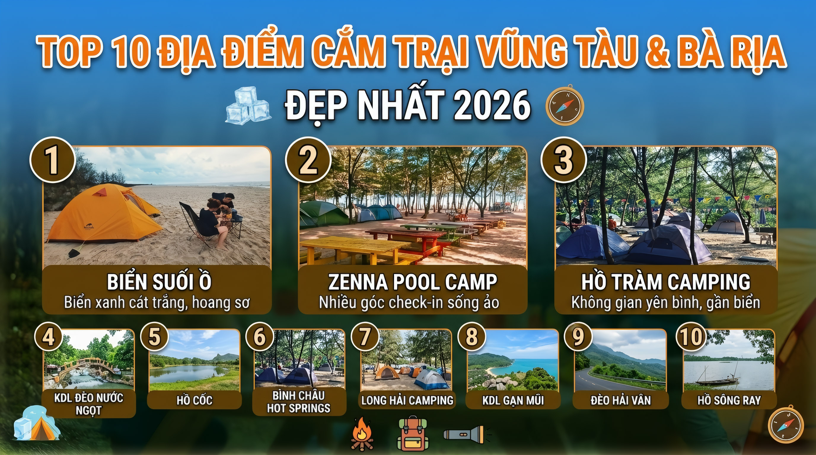 TOP 10 Địa Điểm Cắm Trại Vũng Tàu & Bà Rịa Đẹp Nhất 2026