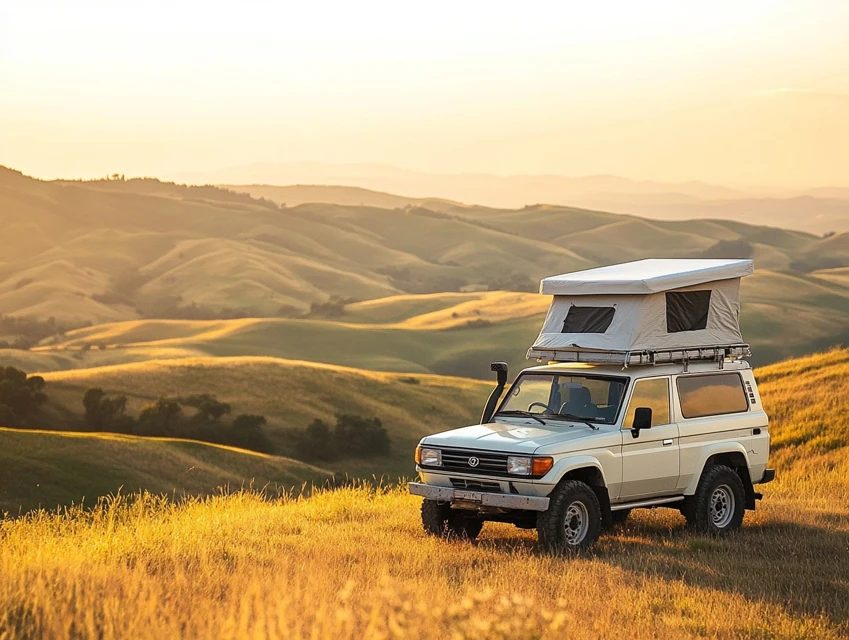 Autohome Maggiolina hard shell trên Land Cruiser overlanding phong cách Italy