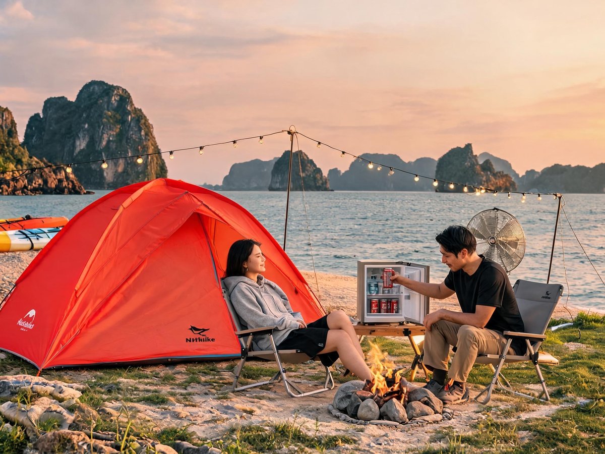 NatureHike CNH22JU025 Bàn nhôm cắm trại gấp gọn điều chỉnh độ cao FT12 thực tế