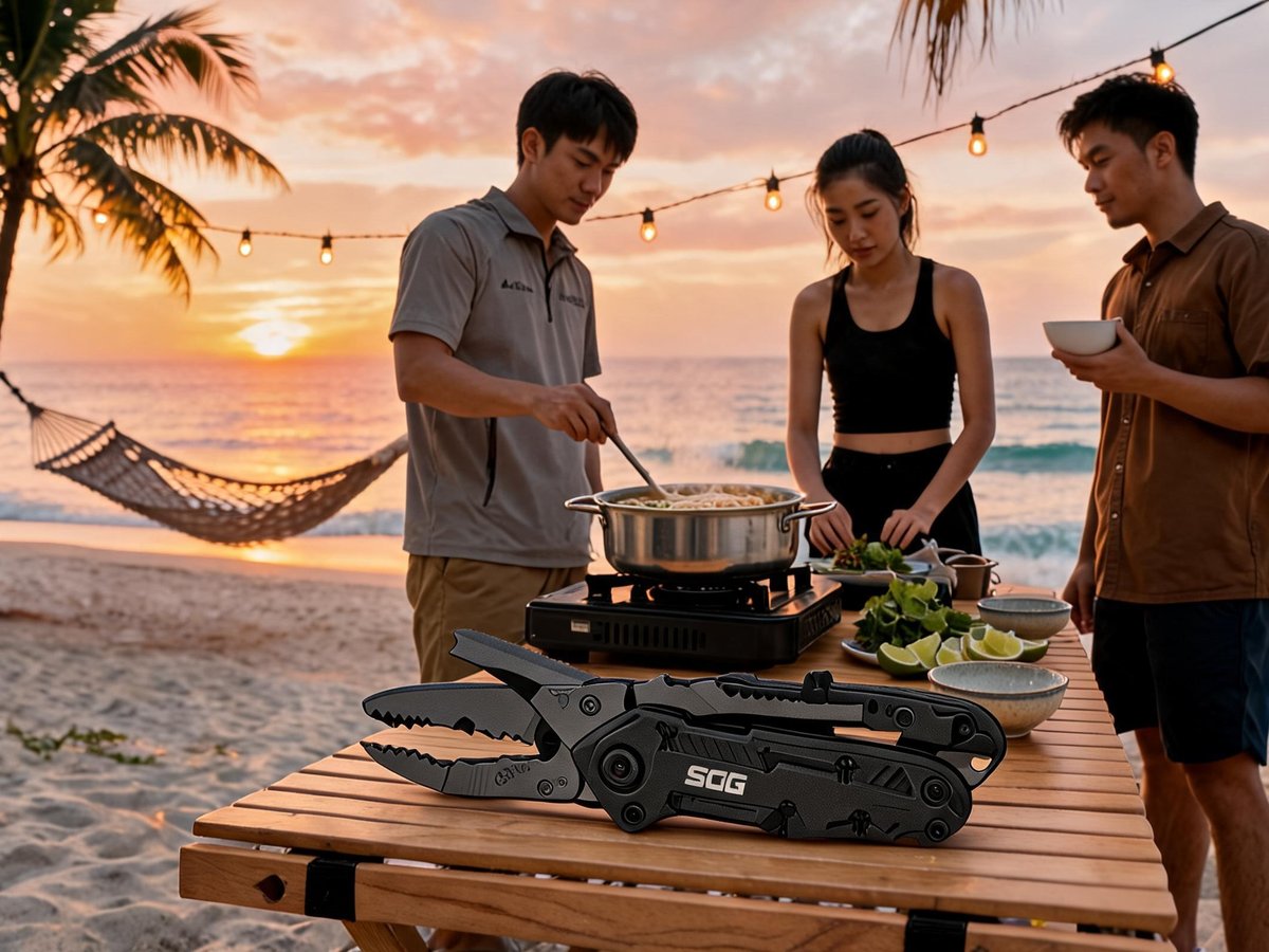 Kìm Đa Năng Cắm Trại SOG Powerlock EOD V-Cutter Satin Polish / Black Oxide cắm trại Việt Nam