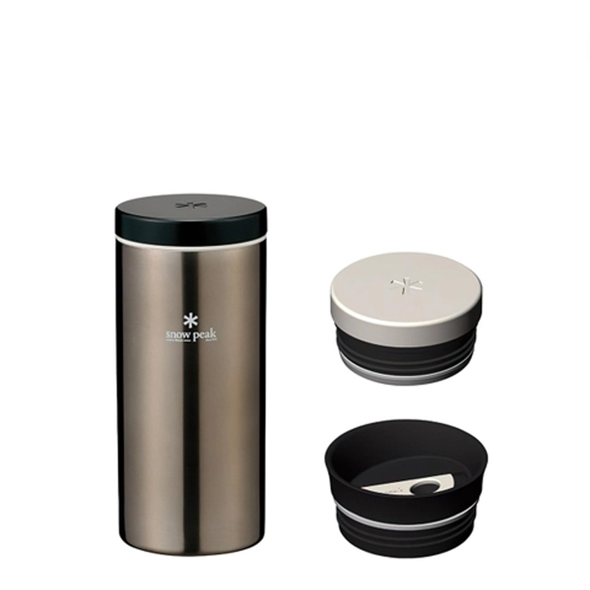 Bình Giữ Nhiệt Cắm Trại Du Lịch Snowpeak Kanpai Bottle 350ml Dark Silver