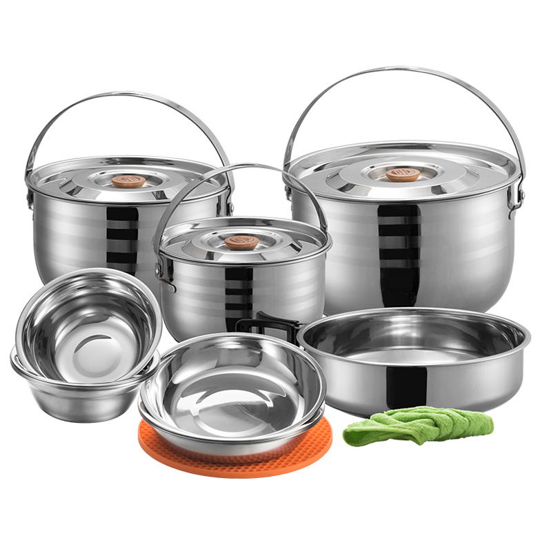Campingmoon MC-240 Bộ Nồi Cắm Trại 8 Món Cookware
