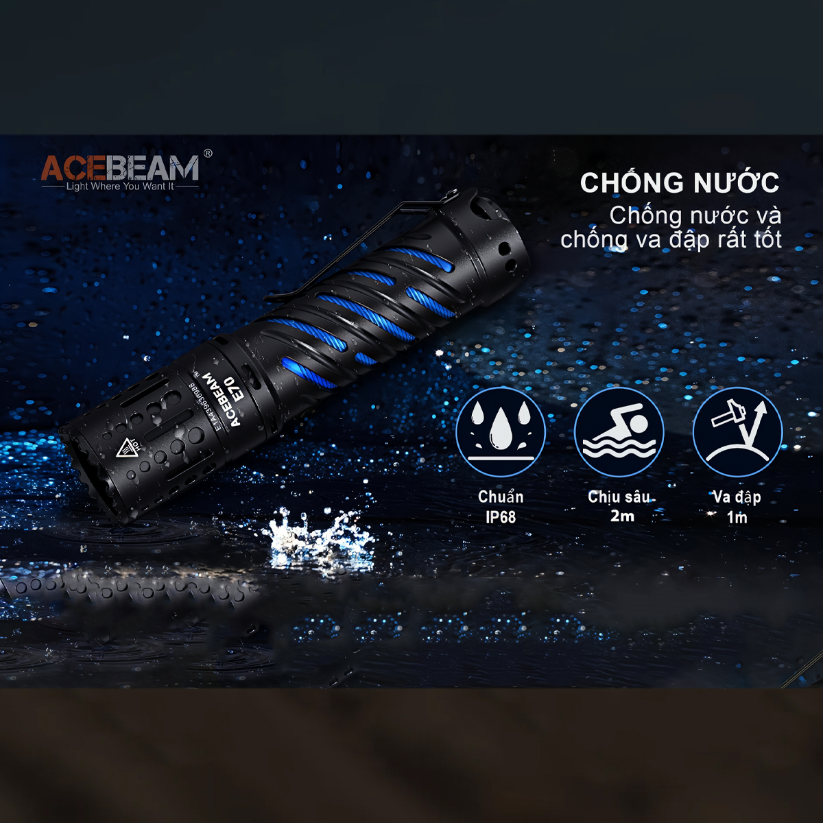 ACEBEAM E70 Đèn Pin Cắm Trại Độ Sáng 4600 Lumen Pin 21700