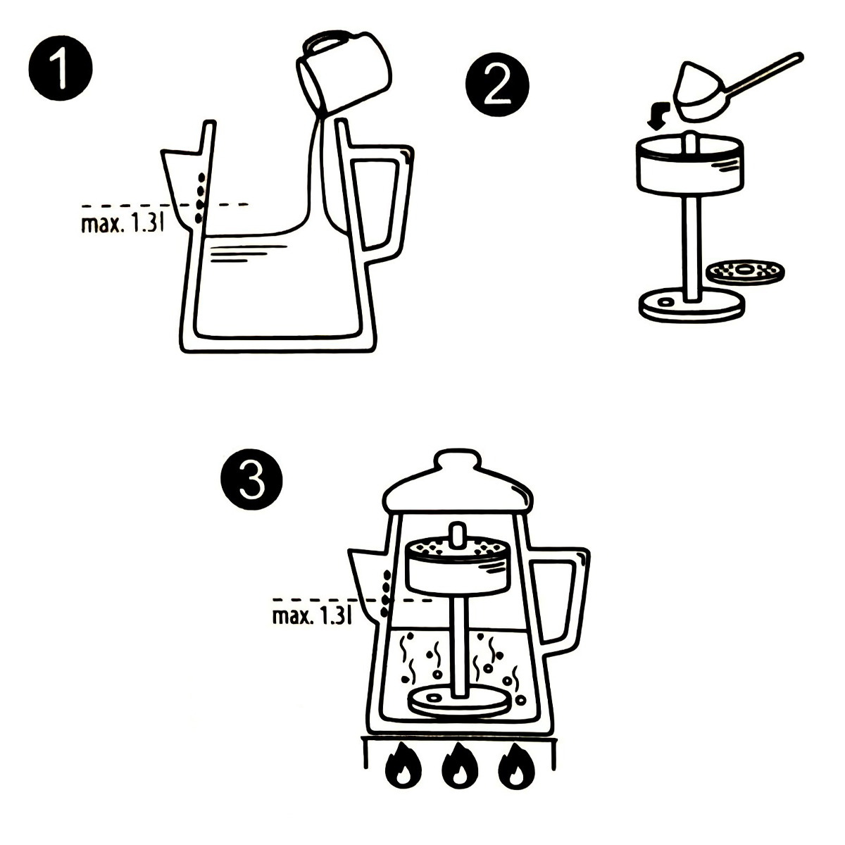 Petromax Percolator Perkomax Ấm Đun Trà Tráng Men (1.3 Lít)