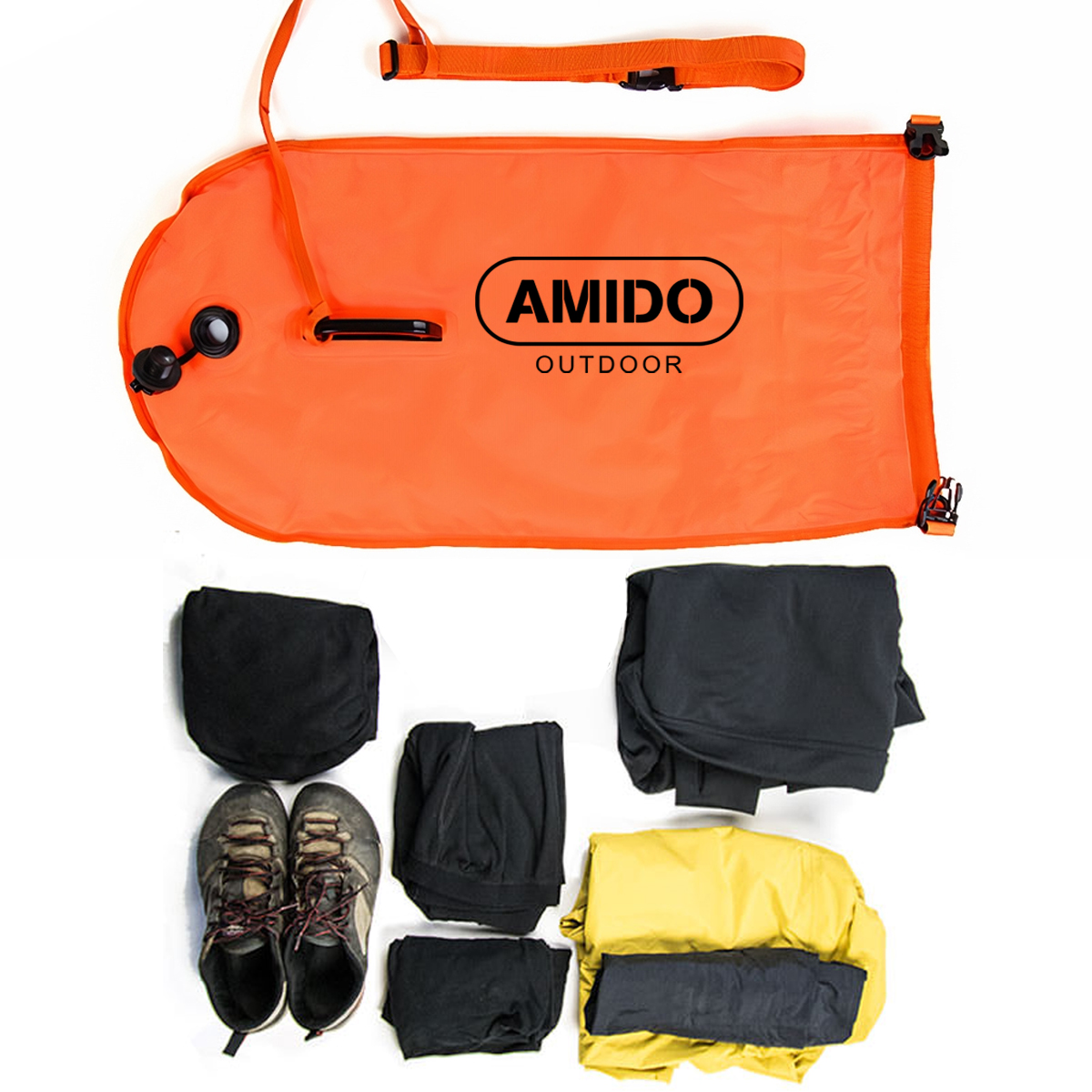 Amido Phao Bơi Kết Hợp Túi Khô Đựng Đồ Chống Nước 18L