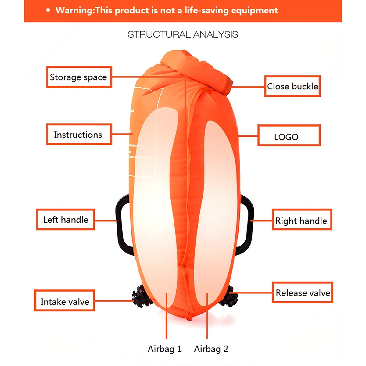 Amido Phao Bơi Kết Hợp Túi Khô Đựng Đồ Chống Nước 18L