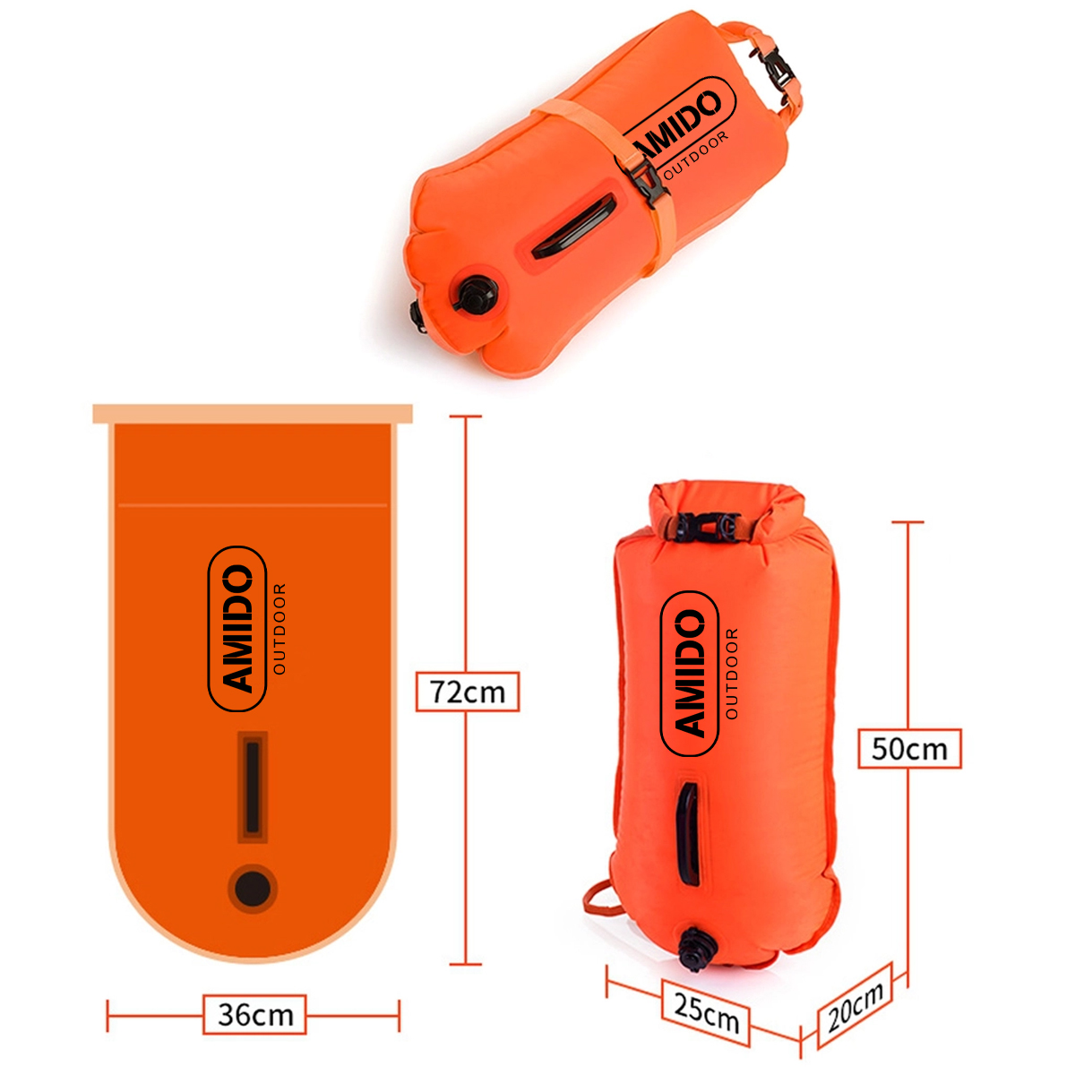 Amido Phao Bơi Kết Hợp Túi Khô Đựng Đồ Chống Nước 18L