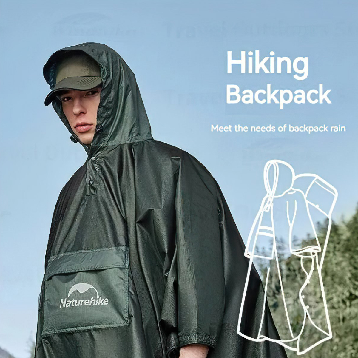 Naturehike CNH23RG001 Áo Mưa Cắm Trại Gọn Nhẹ Poncho