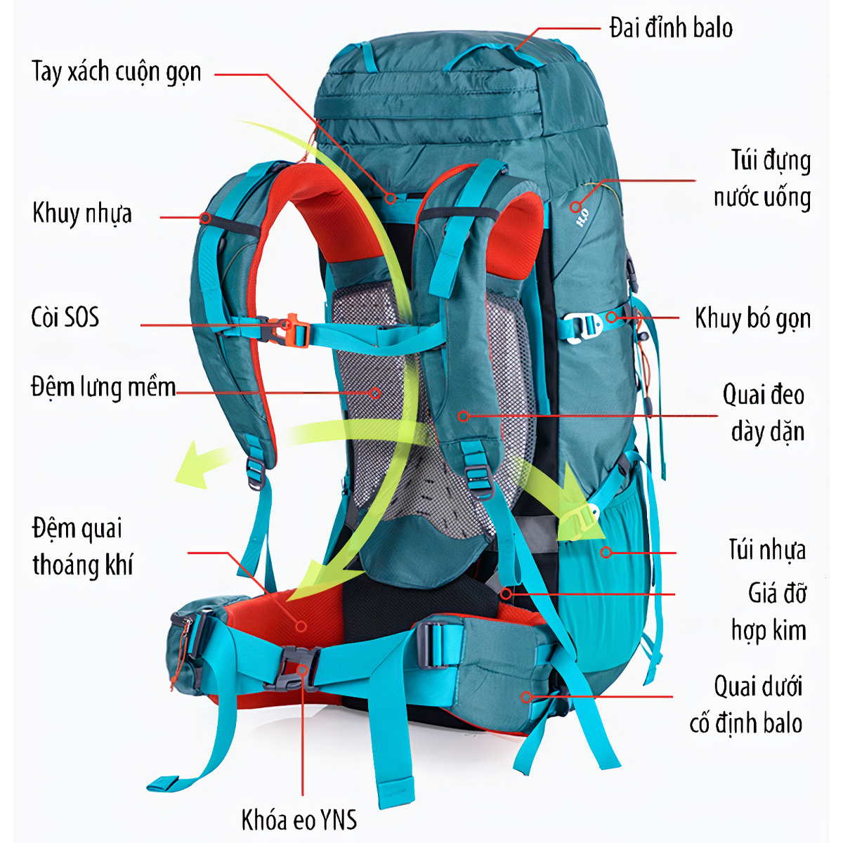 Naturehike Balo Cắm Trại - Du Lịch 65L Cao Cấp