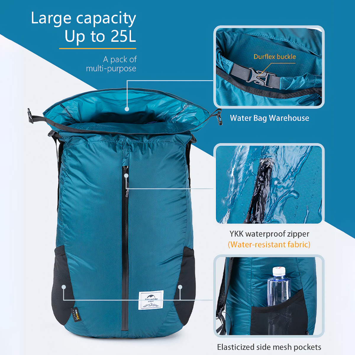 Naturehike Balo Cắm Trại Gập Gọn Dễ Sử Dụng, Dễ Mang Theo