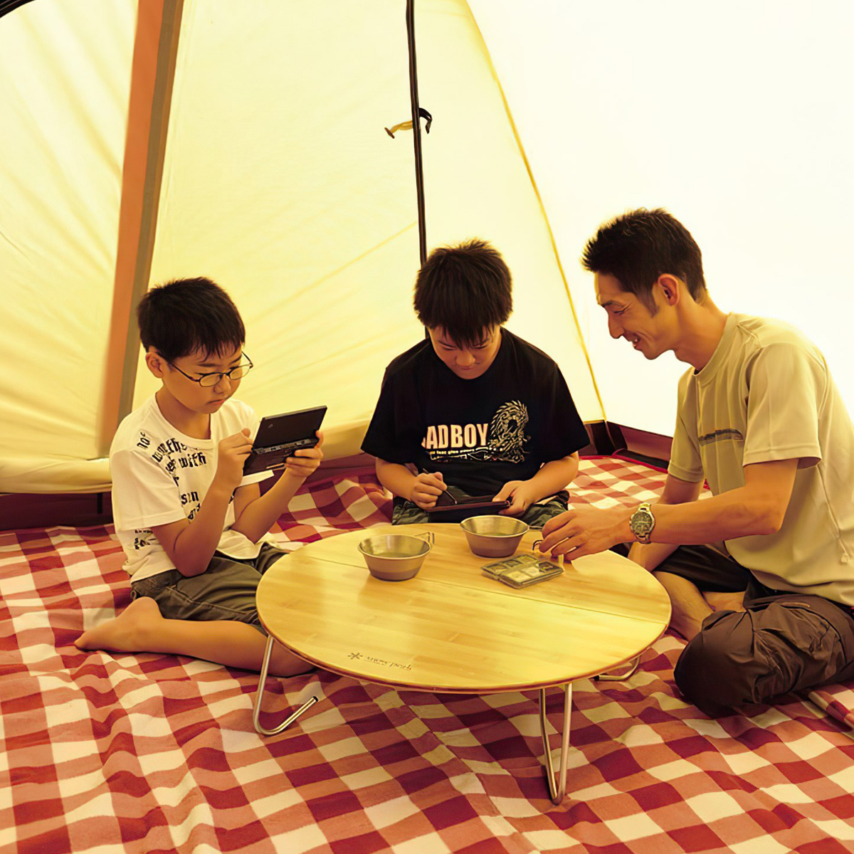 Bàn Cắm Trại Du Lịch Snowpeak One Action Chabudai Bamboo size M