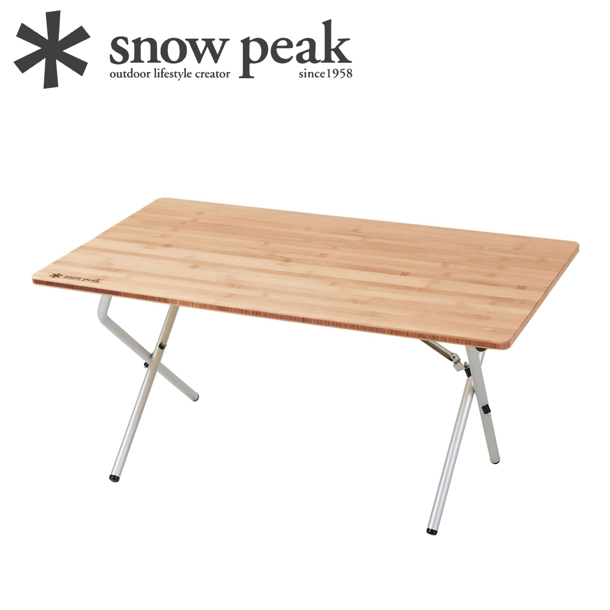 Bàn Cắm Trại Du Lịch Snowpeak One Action Low Table Bamboo