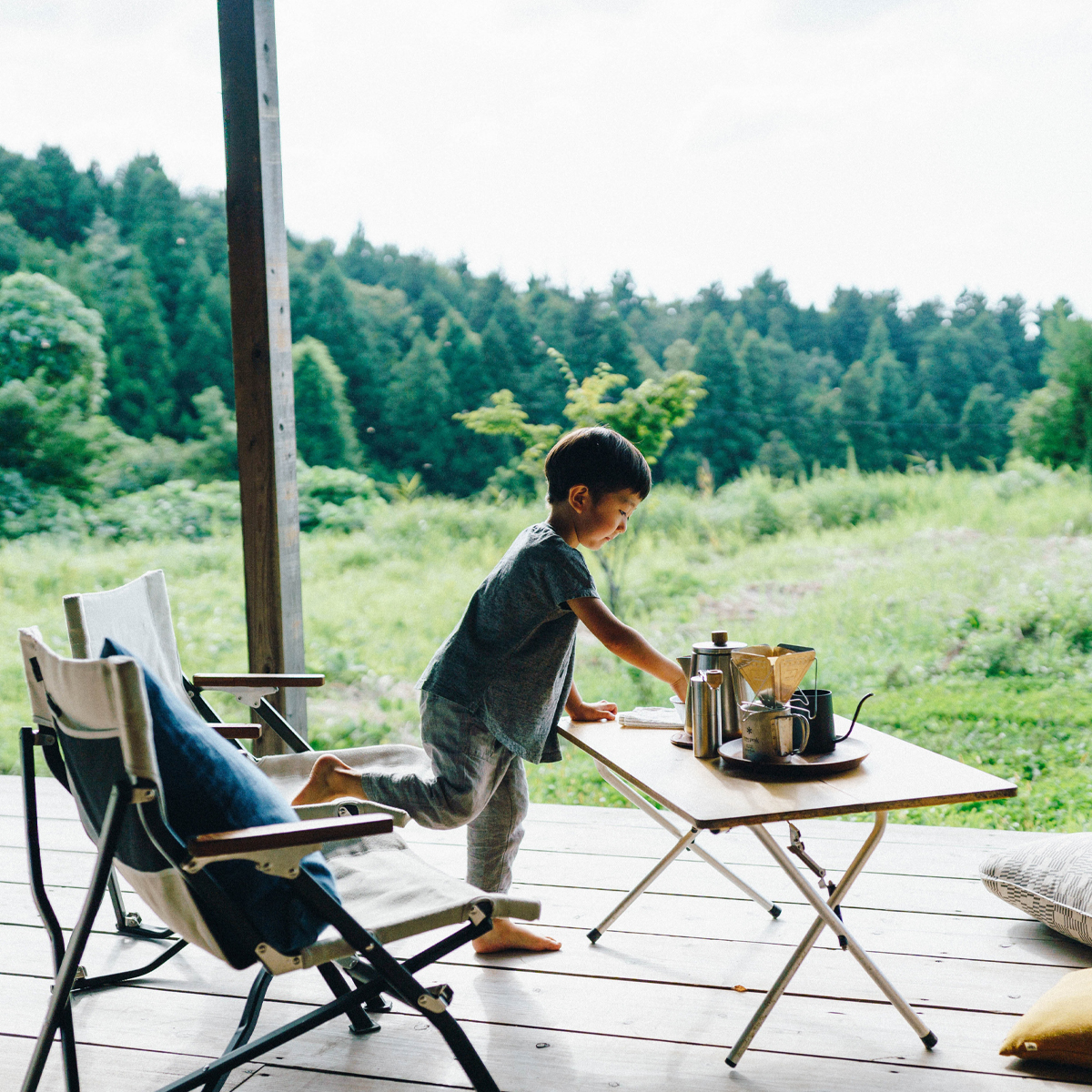 Bàn Cắm Trại Du Lịch Snowpeak One Action Low Table Bamboo