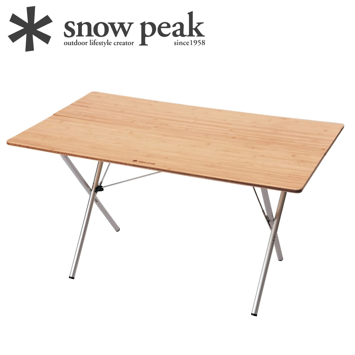 Bàn Cắm Trại Du Lịch Snowpeak One Action Table Long Bamboo