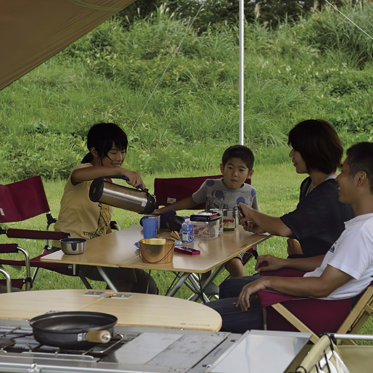 Bàn Cắm Trại Du Lịch Snowpeak One Action Table Long Bamboo