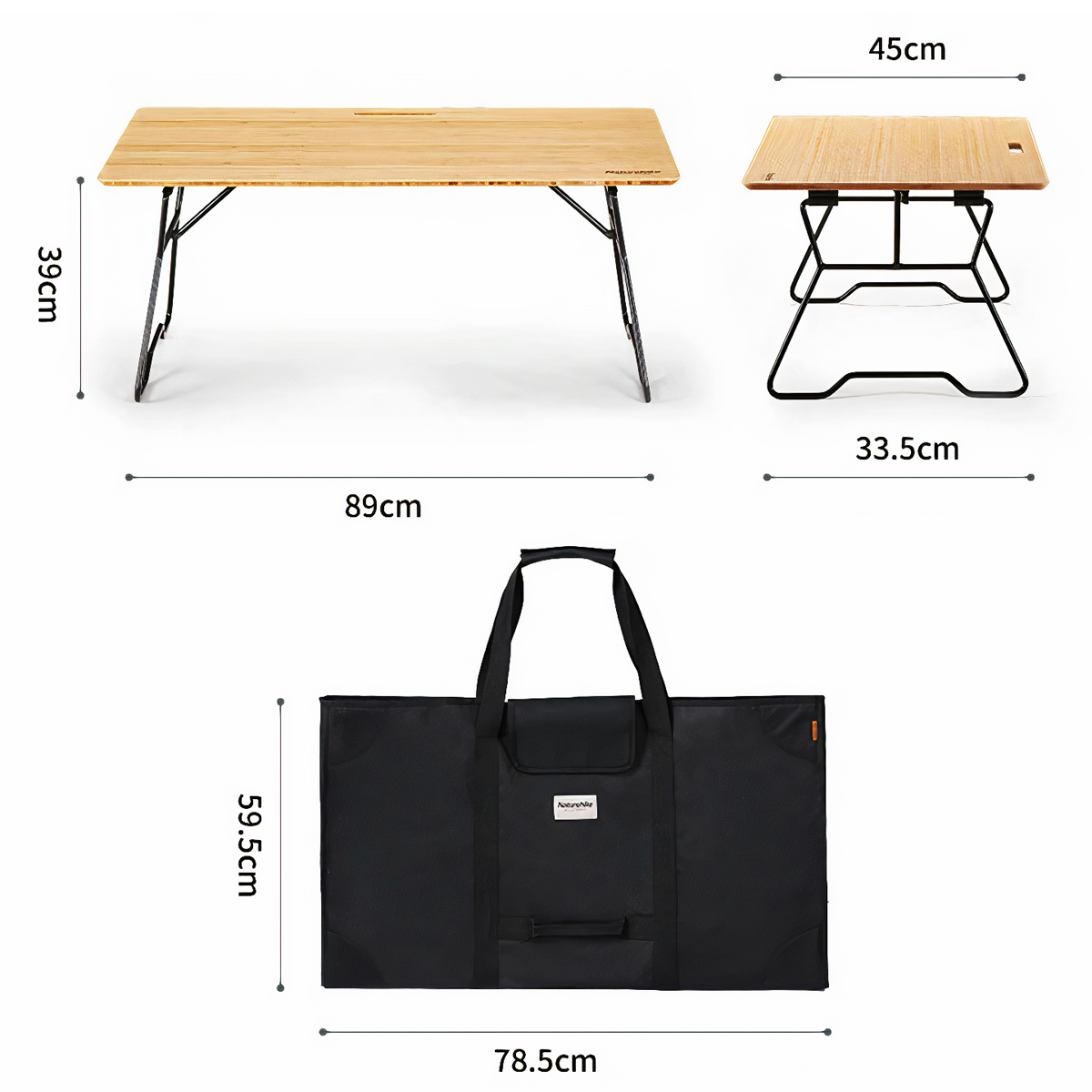 NatureHike NH22JU011 Bàn Cắm Trại Gấp Gọn Gỗ Tre Tiện Lợi