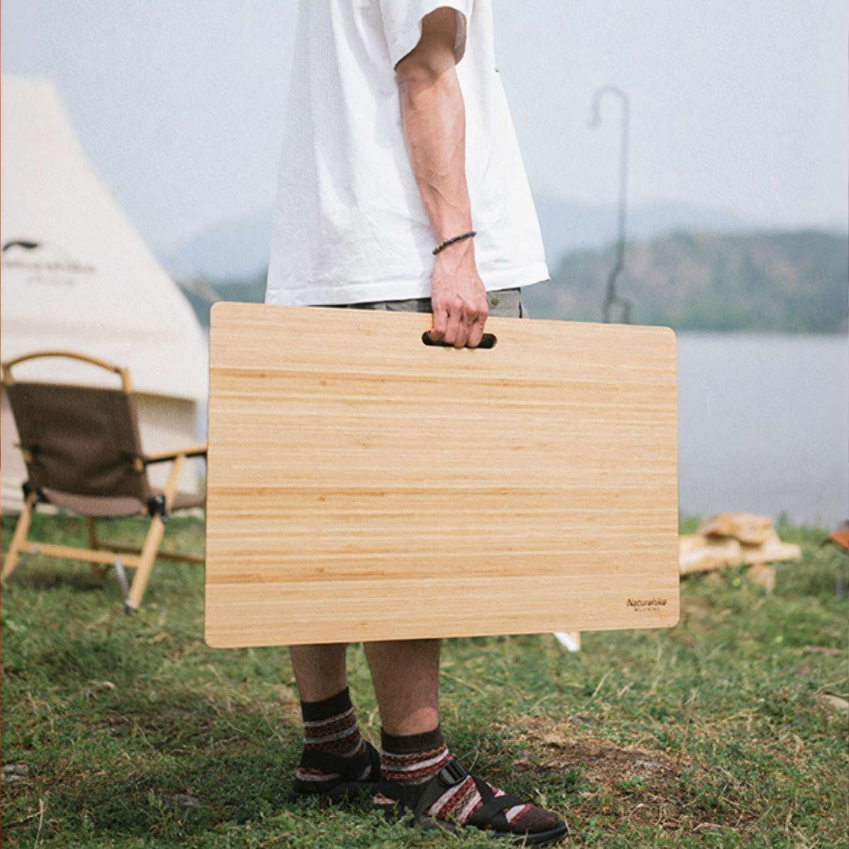 NatureHike NH22JU011 Bàn Cắm Trại Gấp Gọn Gỗ Tre Tiện Lợi