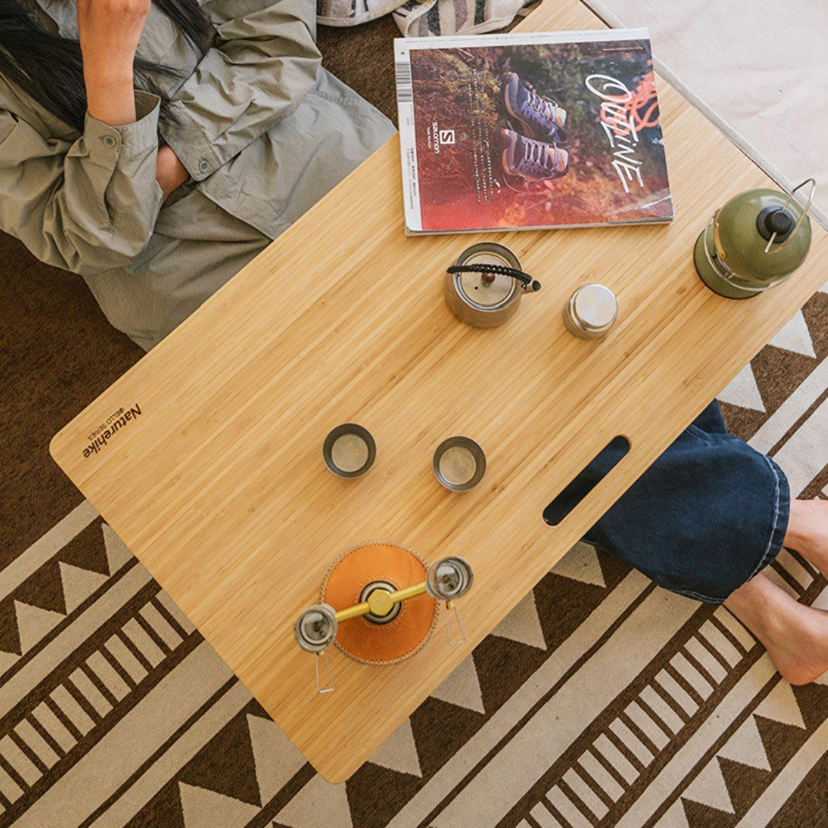 NatureHike NH22JU011 Bàn Cắm Trại Gấp Gọn Gỗ Tre Tiện Lợi