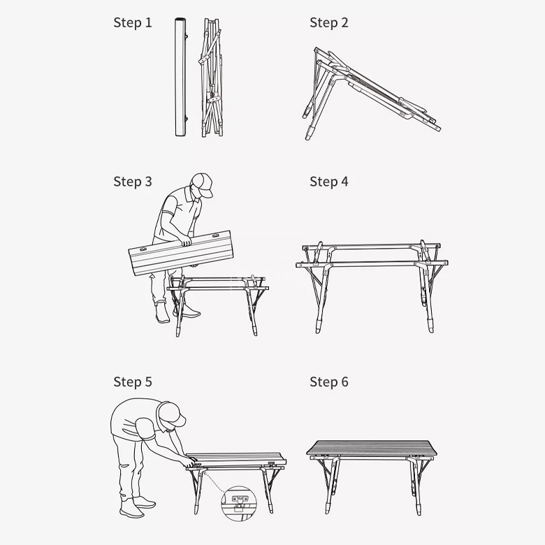 Naturehike NH19Z003-D Bàn Gấp Dã Ngoại Vân Gỗ