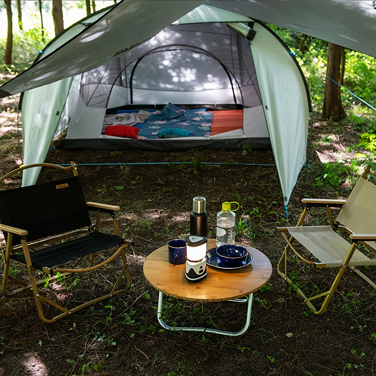 Naturehike Bàn Gỗ tròn Gấp Gọn Cắm Trại – Glamping