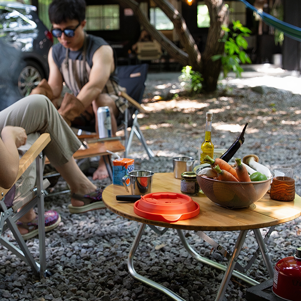 Naturehike Bàn Gỗ tròn Gấp Gọn Cắm Trại – Glamping