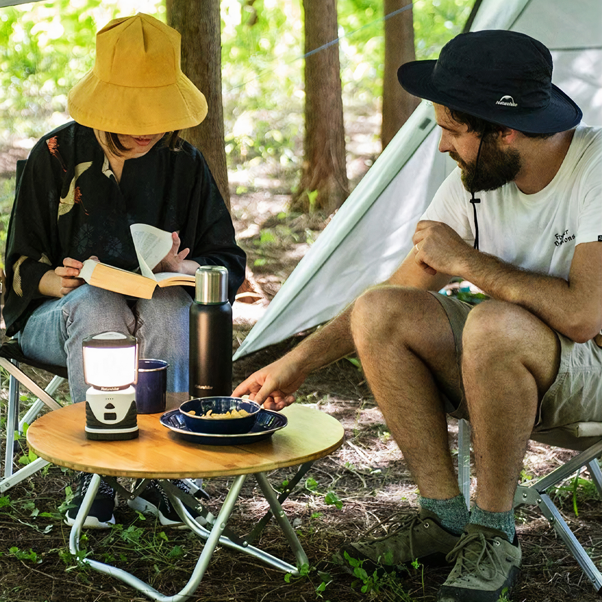 Naturehike Bàn Gỗ tròn Gấp Gọn Cắm Trại – Glamping