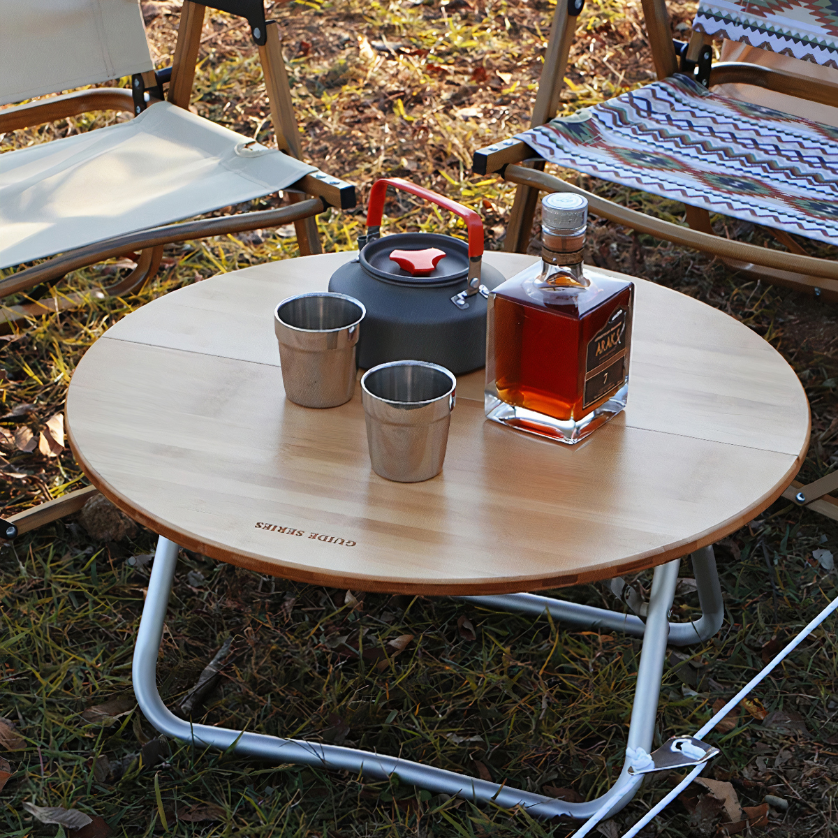 Naturehike Bàn Gỗ tròn Gấp Gọn Cắm Trại – Glamping