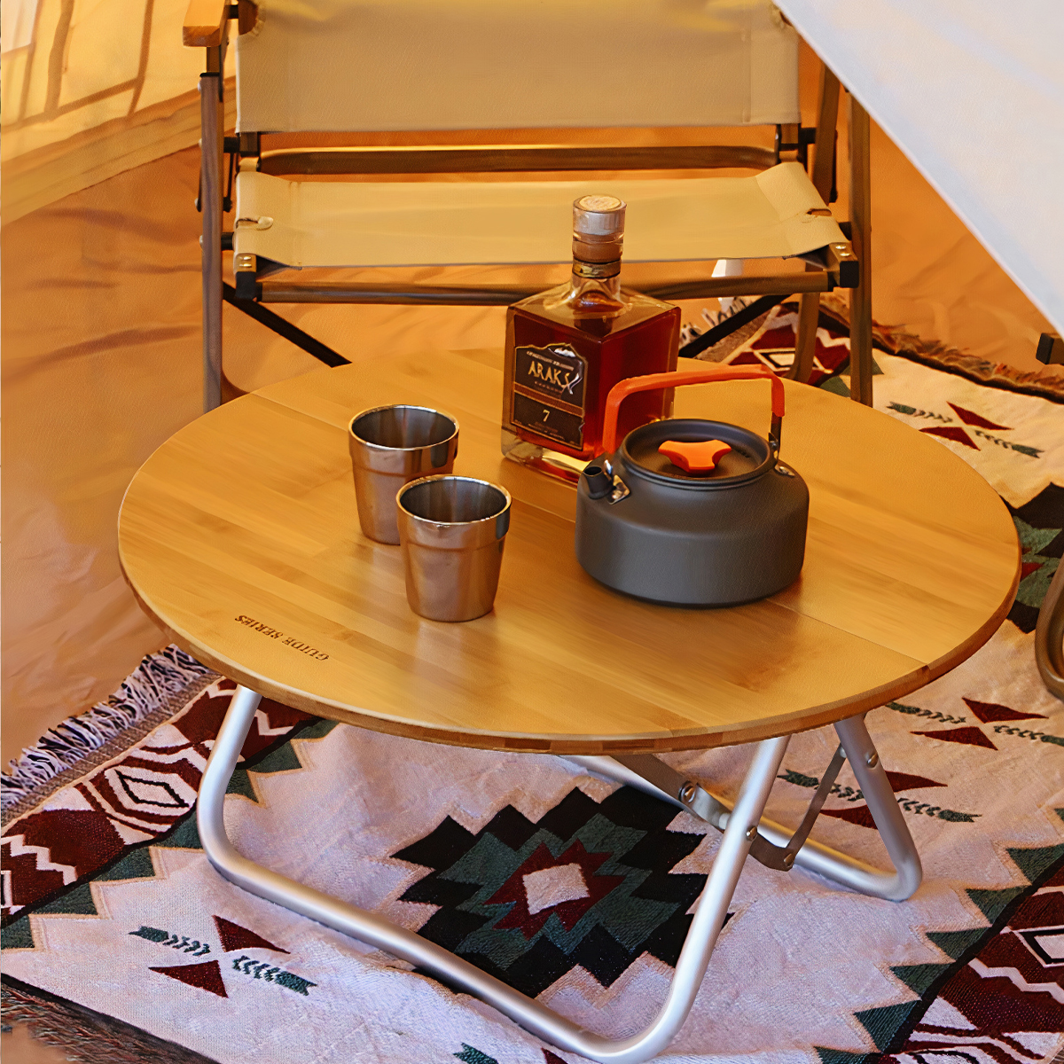 Naturehike Bàn Gỗ tròn Gấp Gọn Cắm Trại – Glamping