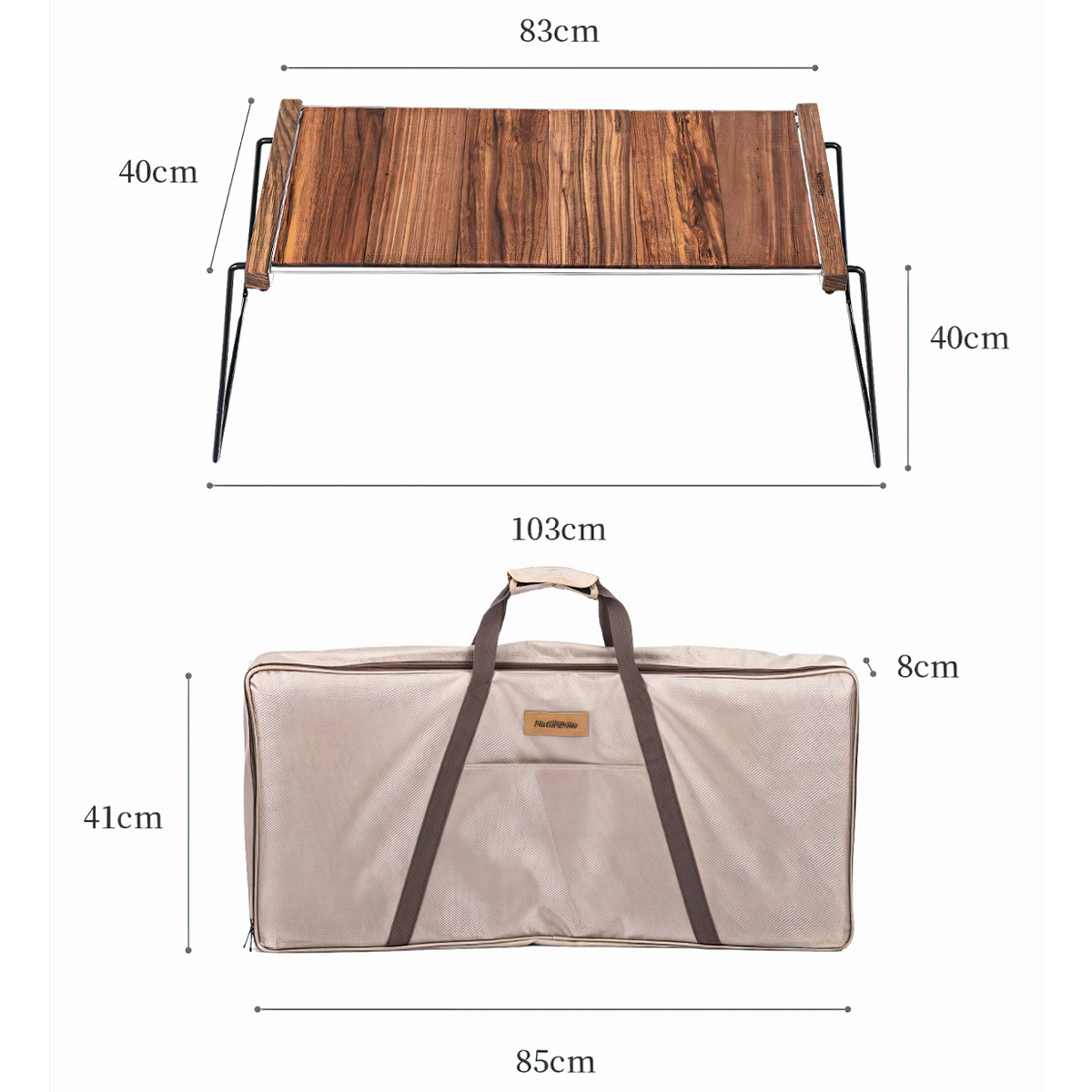 Naturhike Bàn Gỗ Dã Ngoại Khung Thép IGT Glamping