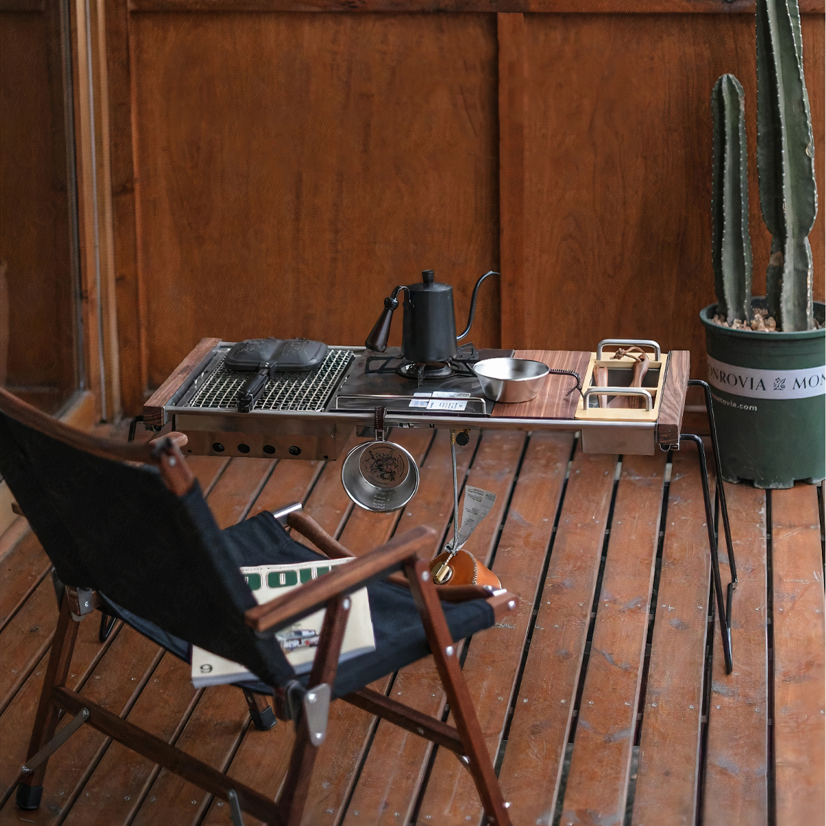 Naturhike Bàn Gỗ Dã Ngoại Khung Thép IGT Glamping