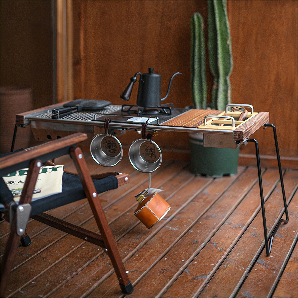 Naturhike Bàn Gỗ Dã Ngoại Khung Thép IGT Glamping