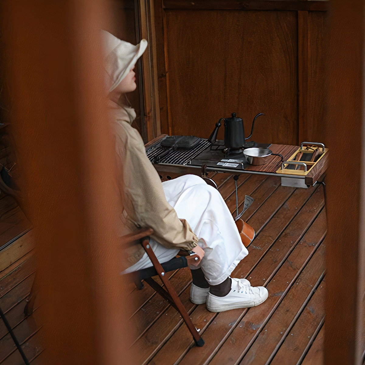 Naturhike Bàn Gỗ Dã Ngoại Khung Thép IGT Glamping