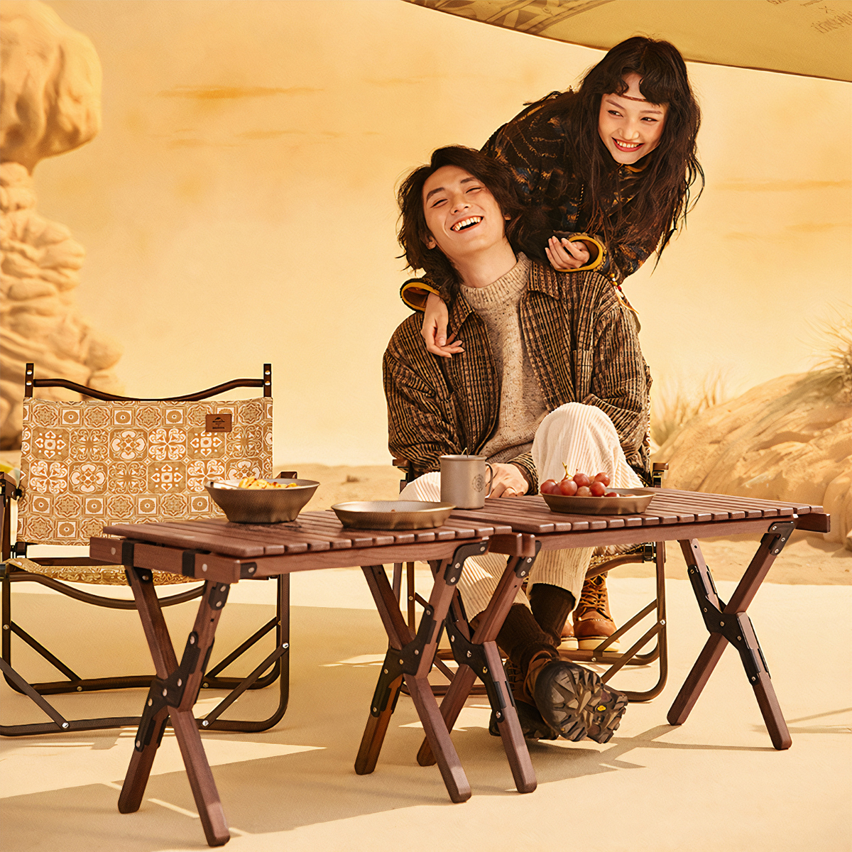 Naturehike Bàn Dã Ngoại Gỗ Óc Chó Hệ Glamping