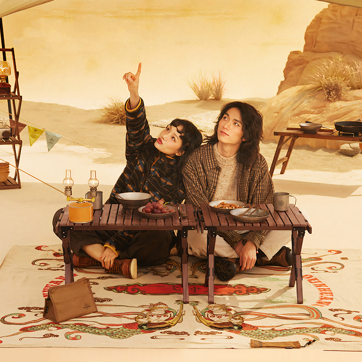 Naturehike Bàn Dã Ngoại Gỗ Óc Chó Hệ Glamping