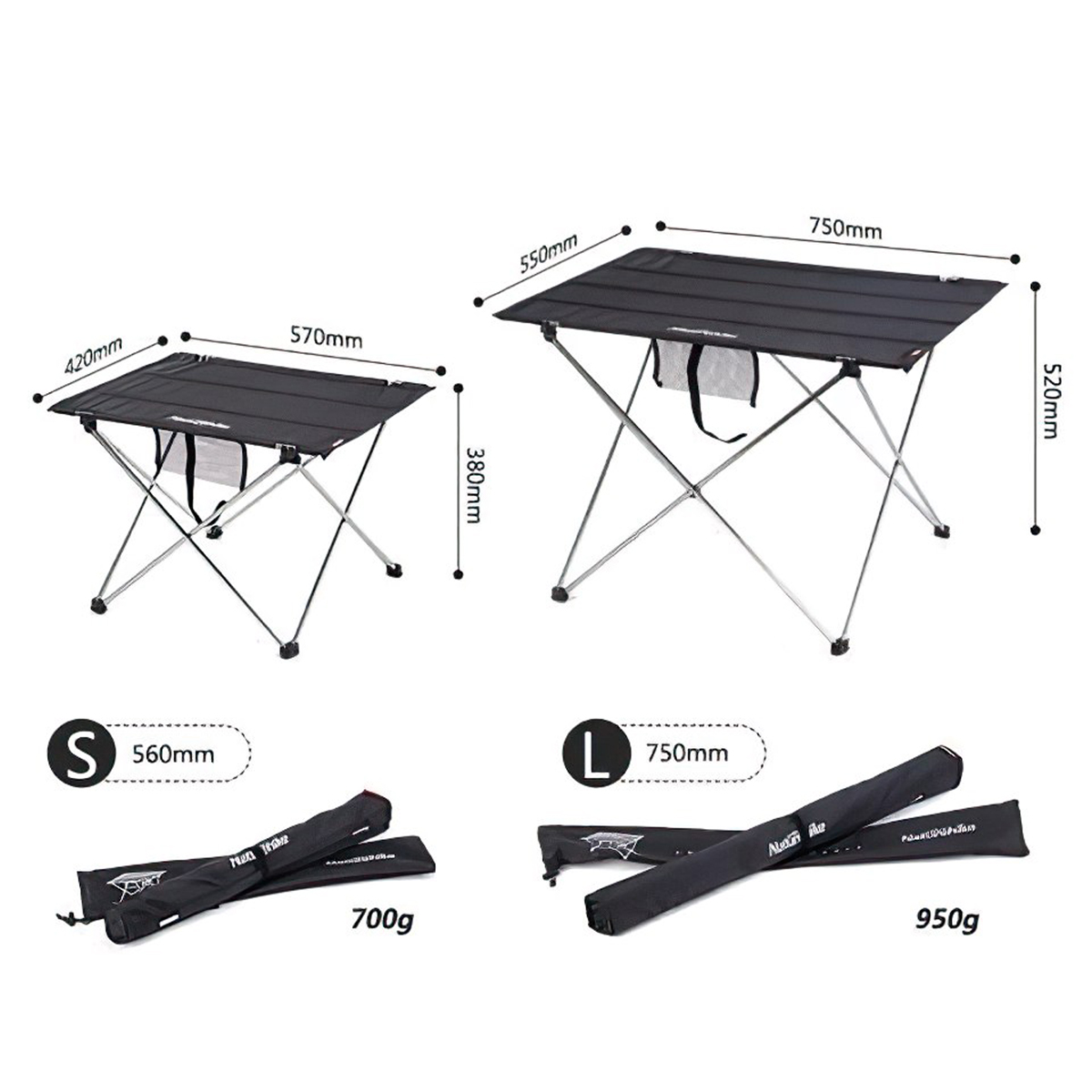 Naturehike NH20JJ020 Bàn Khung Nhôm Mặt Vải Gấp Gọn Siêu Nhẹ Dã Ngoại