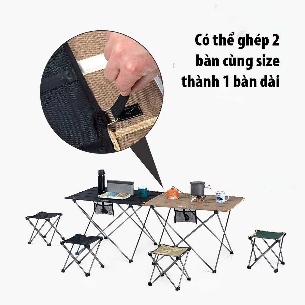 Naturehike NH20JJ020 Bàn Khung Nhôm Mặt Vải Gấp Gọn Siêu Nhẹ Dã Ngoại