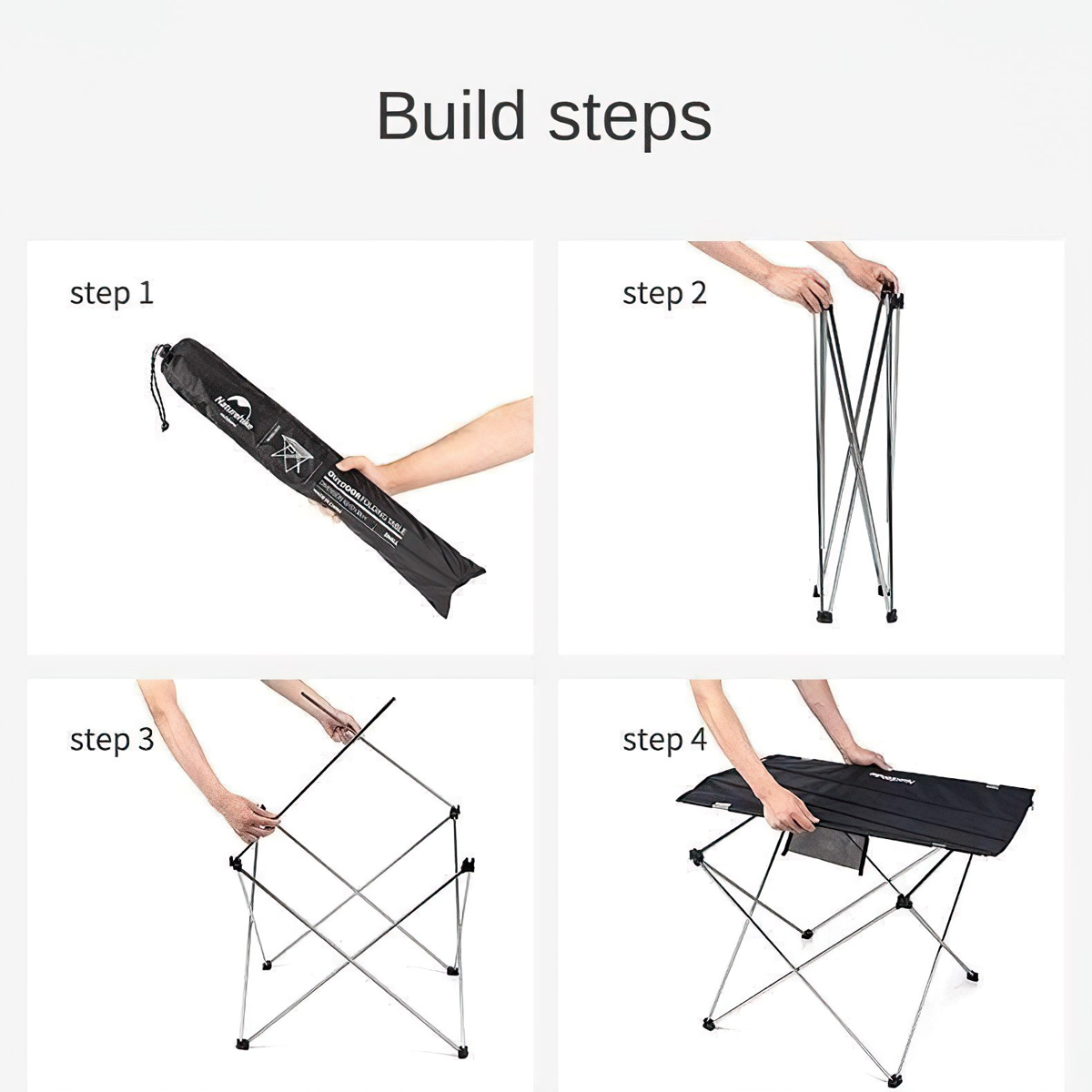 Naturehike NH20JJ020 Bàn Khung Nhôm Mặt Vải Gấp Gọn Siêu Nhẹ Dã Ngoại