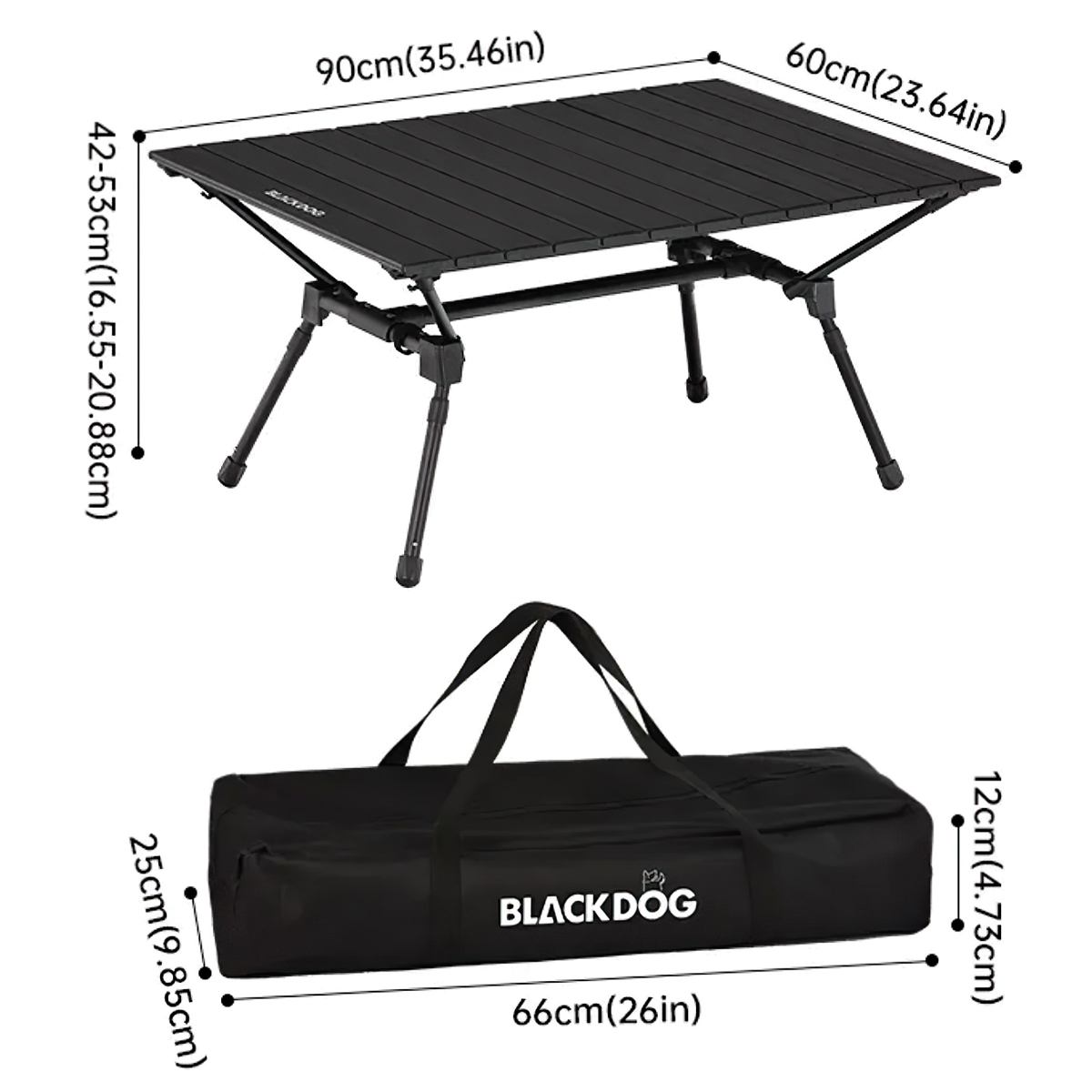 Bàn Nhôm Cắm Trại Gấp Gọn Tùy Chỉnh Độ Cao Blackdog Aluminum Alloy Folding Table