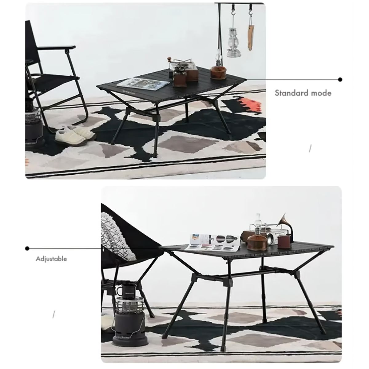 Bàn Nhôm Cắm Trại Gấp Gọn Tùy Chỉnh Độ Cao Blackdog Aluminum Alloy Folding Table