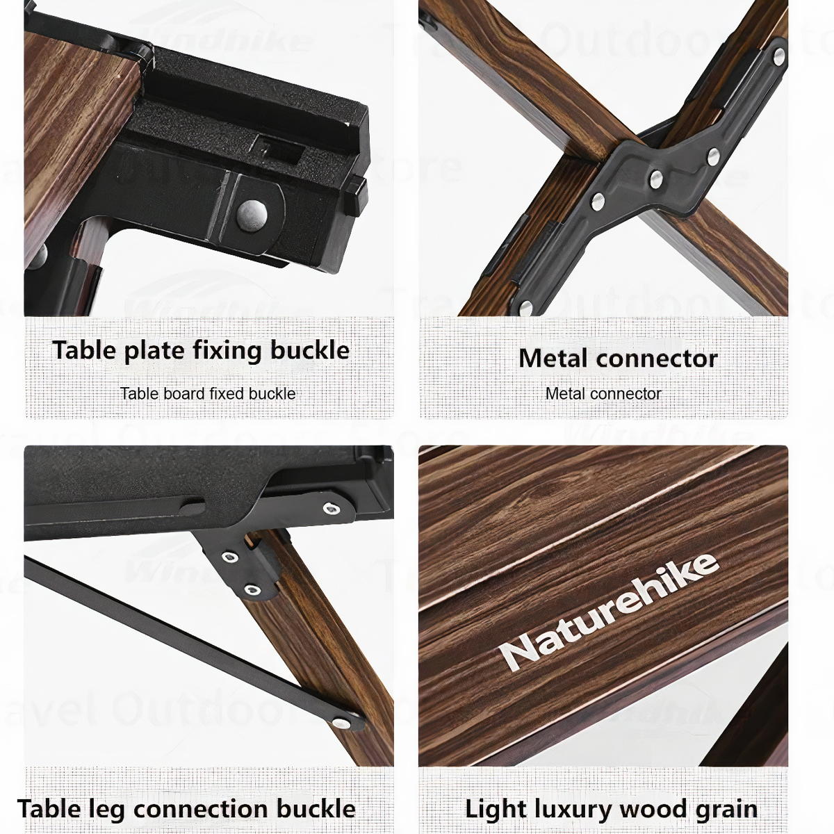 Naturehike CNH22JU043 Bàn Nhôm Cuộn Trứng Cắm Trại