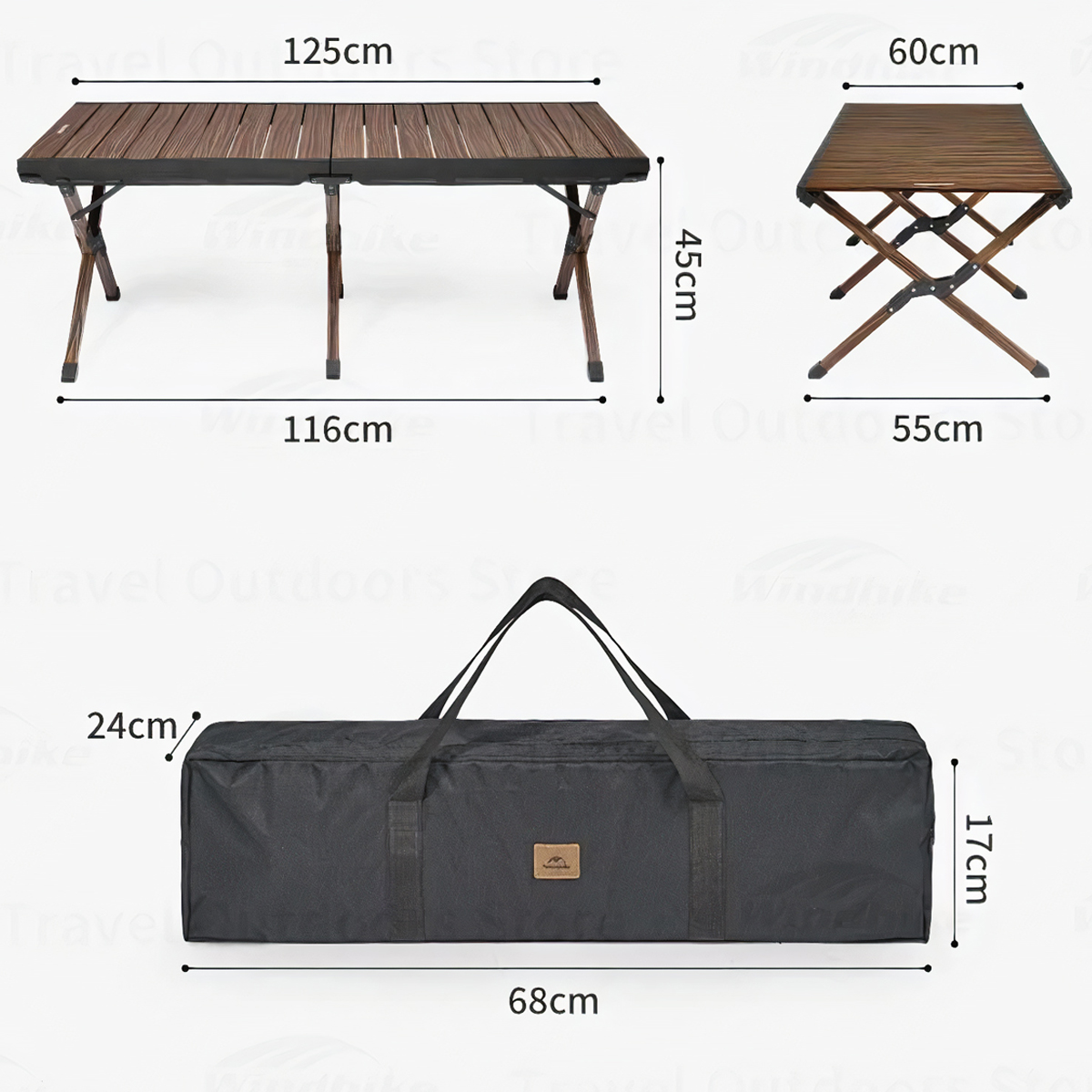 Naturehike CNH22JU043 Bàn Nhôm Cuộn Trứng Cắm Trại