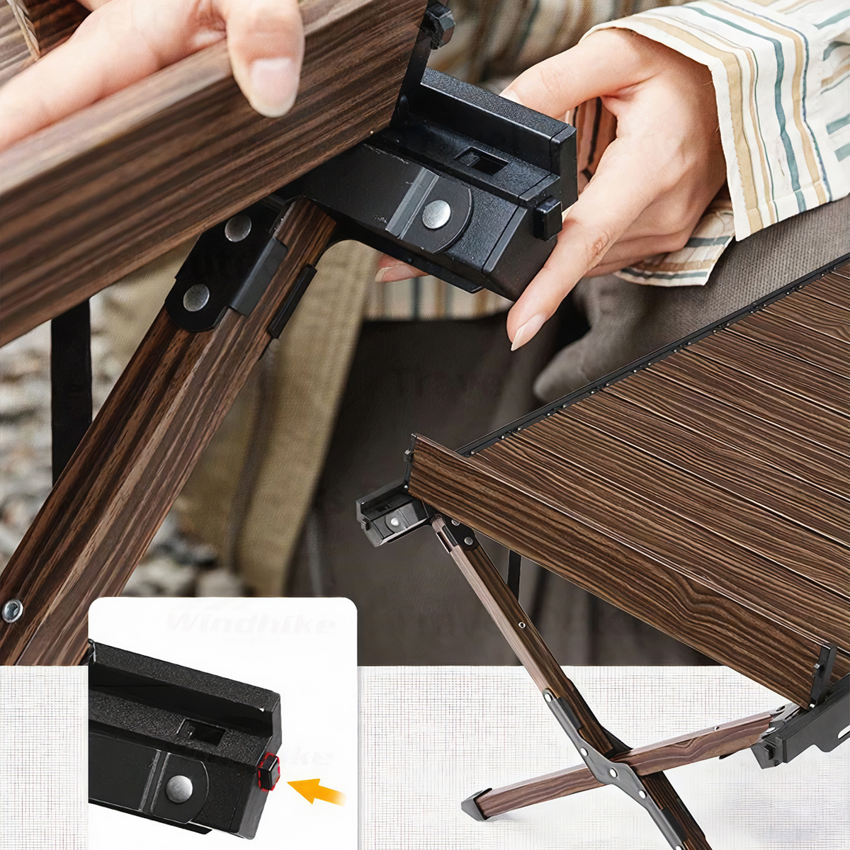 Naturehike CNH22JU043 Bàn Nhôm Cuộn Trứng Cắm Trại