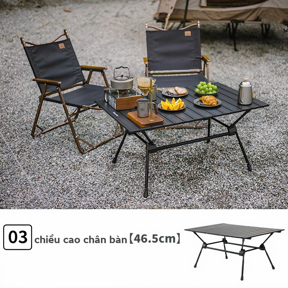 NatureHike CNH22JU025 Bàn nhôm cắm trại gấp gọn điều chỉnh độ cao FT12