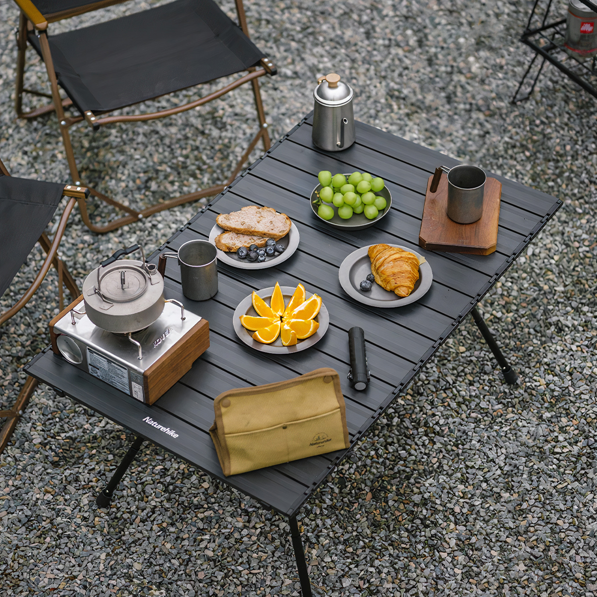 NatureHike CNH22JU025 Bàn nhôm cắm trại gấp gọn điều chỉnh độ cao FT12