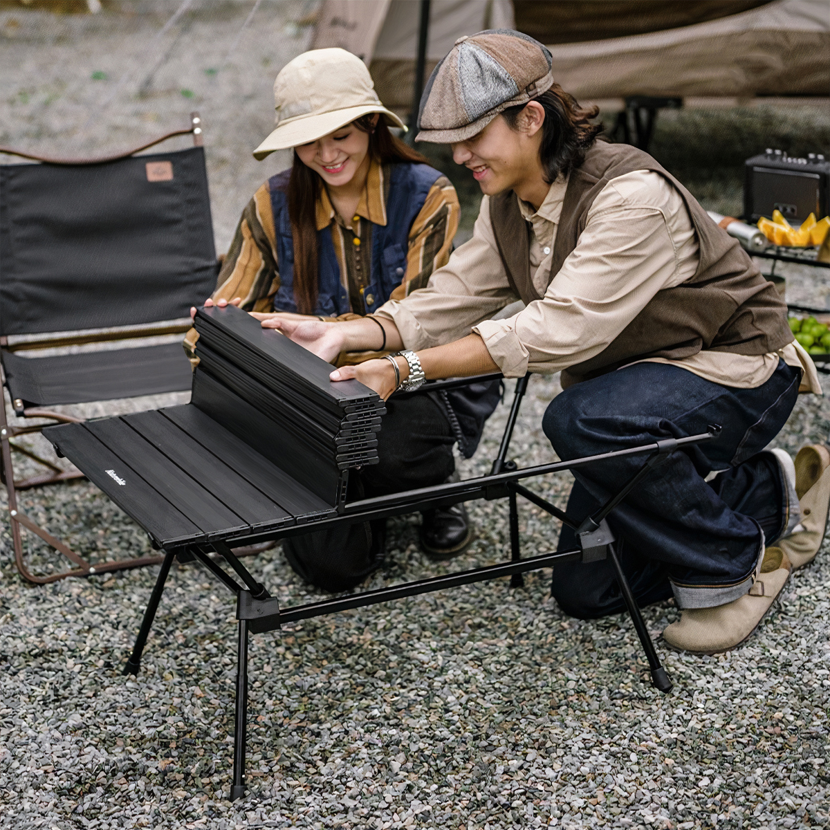 NatureHike CNH22JU025 Bàn nhôm cắm trại gấp gọn điều chỉnh độ cao FT12