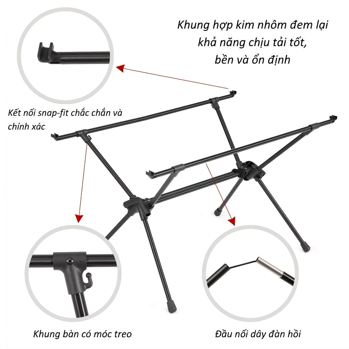 Naturehike CNH22JU037 Bàn Nhôm Xếp Gọn Cắm Trại FT11