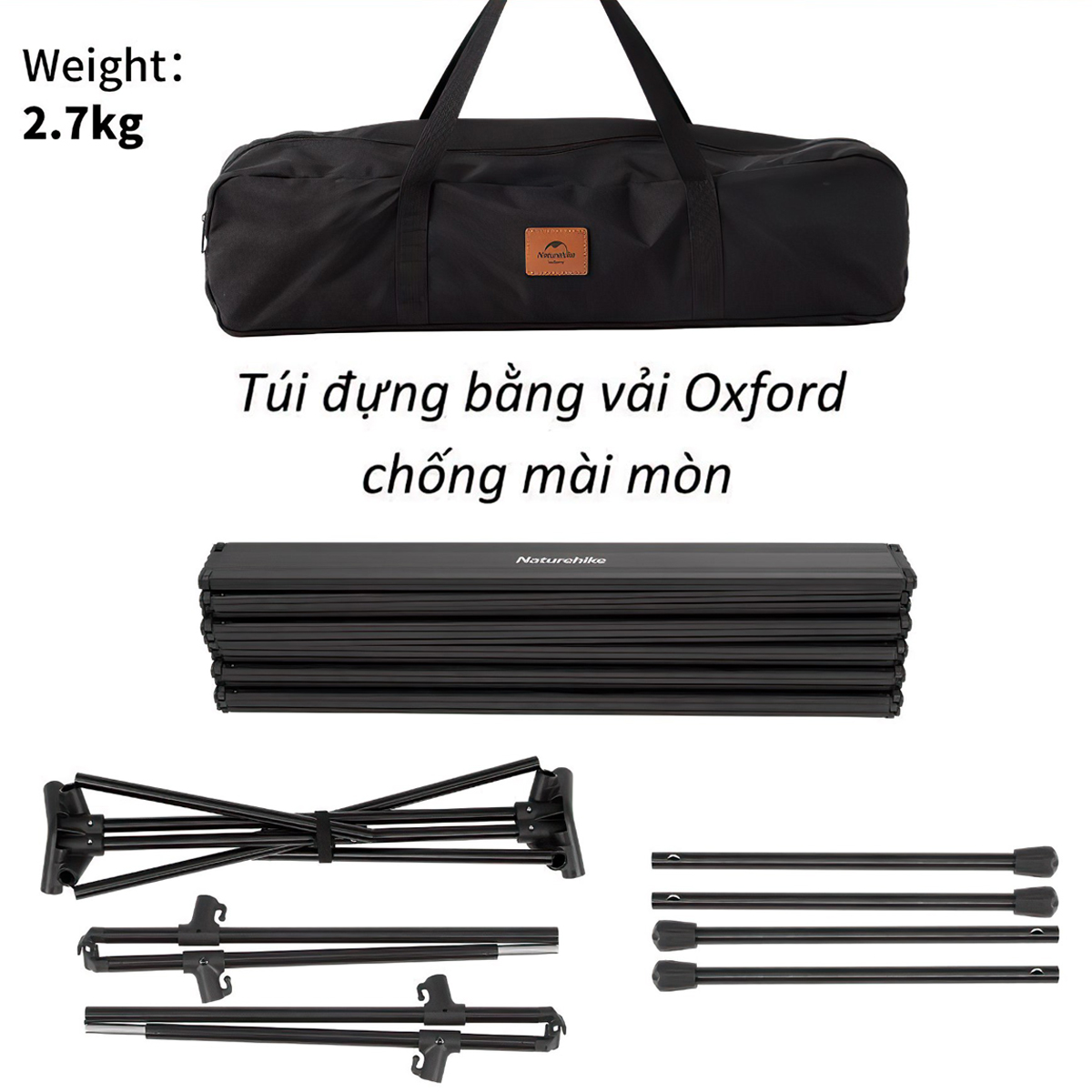 Naturehike CNH22JU037 Bàn Nhôm Xếp Gọn Cắm Trại FT11