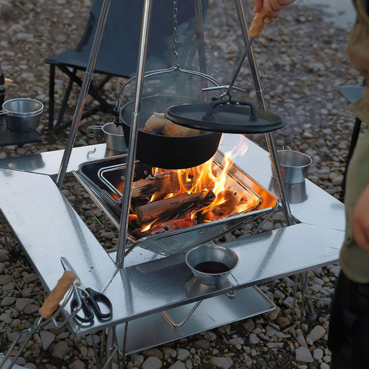 Bàn Quây Bếp Nướng Cắm Trại CampingMoon T-503