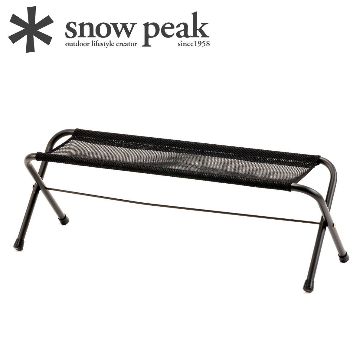 Băng ghế lưới Cắm Trại Du Lịch Snowpeak Mesh FD Bench Black