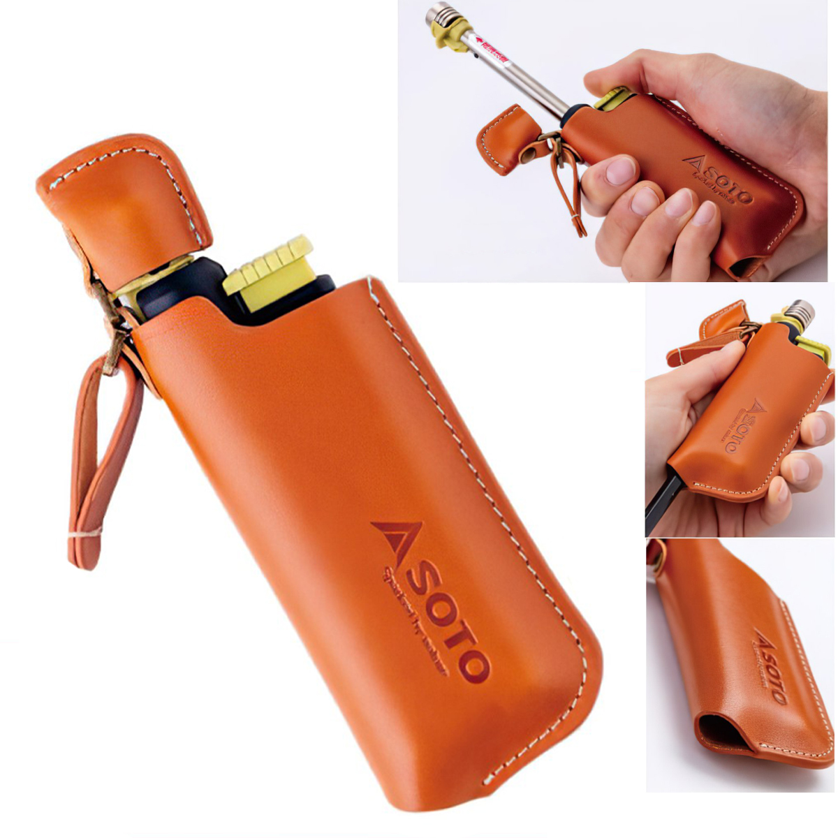 Bao Da Bật Lửa Cắm Trại Du Lịch Soto Slide Gas Torch Leather Case